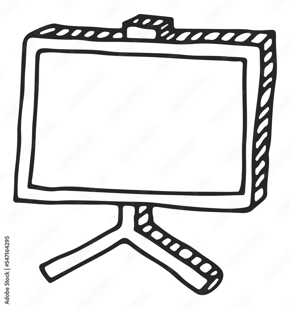 Monitor doodle. Hand drawn display line icon Monitor doodle. Hand drawn display line icon