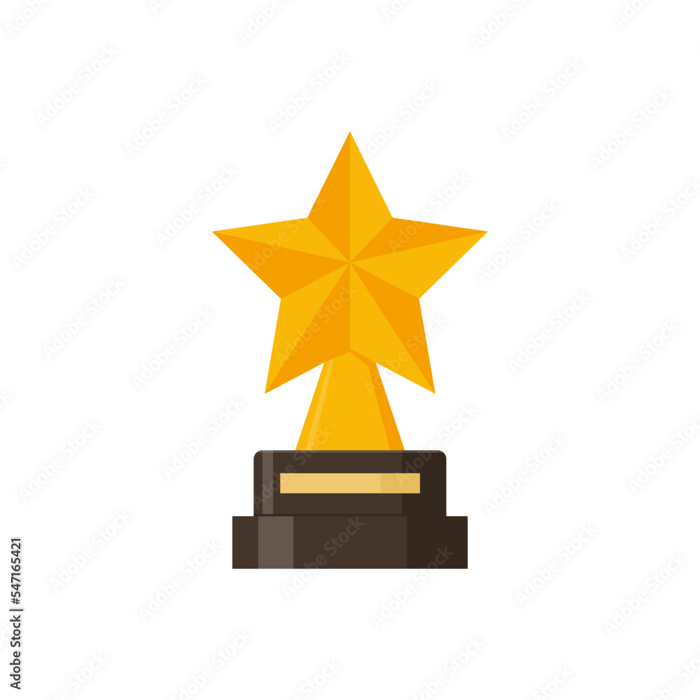 Winner trophy vector. Flat Illustration of Golden Trophy or cup, sports award, or champion. Winner trophy vector. Flat Illustration of Golden Trophy or cup, sports award, or champion.