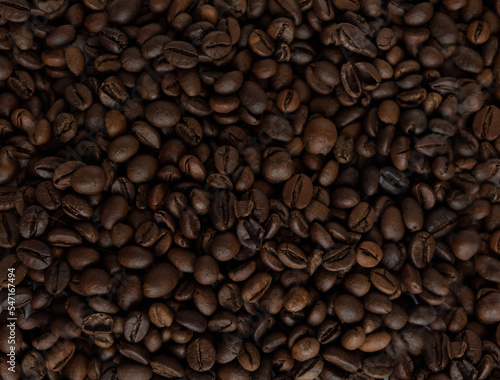 Roasted coffee beans. Background with coffee beans.