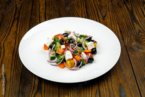 a delicious salad prepared in the restaurant by the chef 