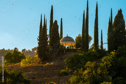 MALAGA, SPAIN - NOVEMBER 13, 2022: Beautiful view of the Malaga Botanical Garden