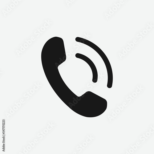 Phone ring icon flat style isolated on grey background. Telephone symbol. Call vector illustration sign for web and mobile app