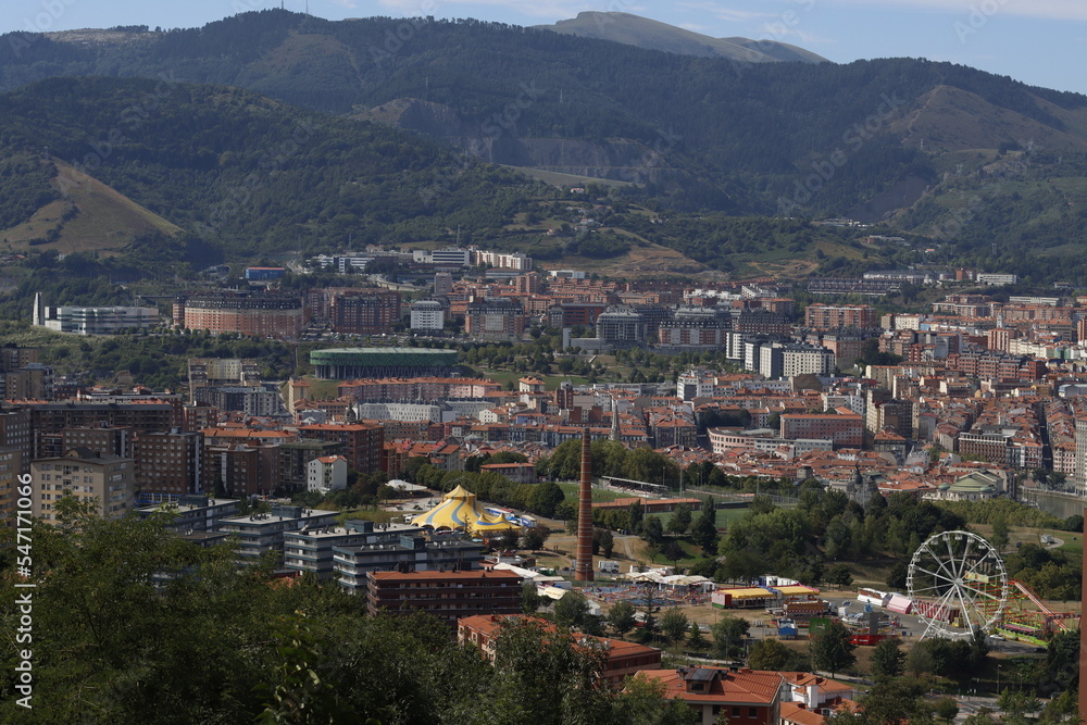 Aerial view of Bilbao in a summer day