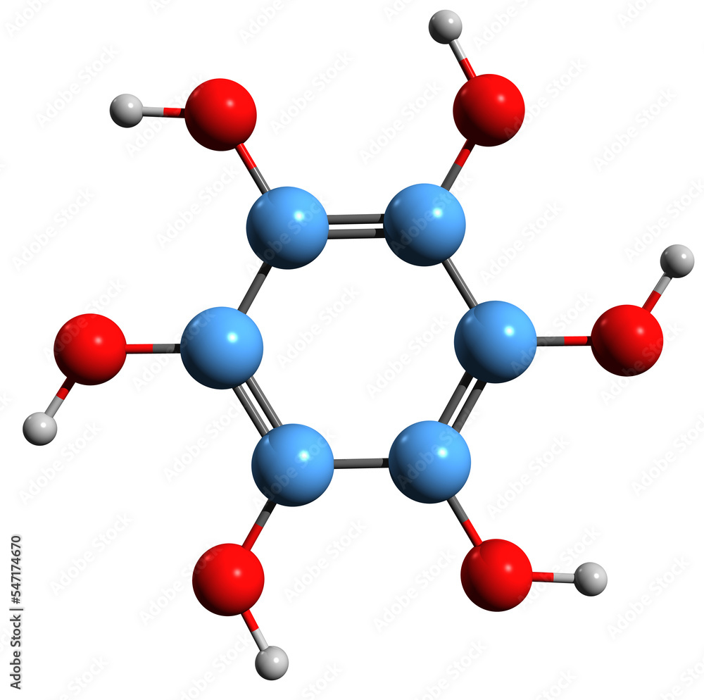 3D image of Benzenehexol skeletal formula - molecular chemical structure of hexahydroxybenzene isolated on white background
3D image of Benzenehexol skeletal formula - molecular chemical structure of hexahydroxybenzene isolated on white background