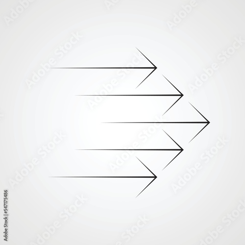 Vector Arrow Background.Abstract Geometrical illustration. Continuous line arrow. Creative logo design