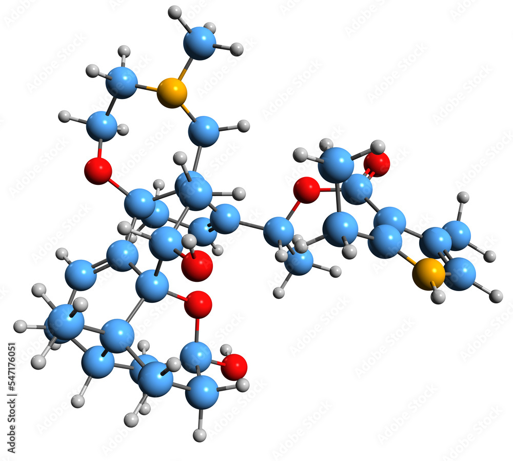 3D image of Homobatrachotoxin skeletal formula - molecular chemical structure of neurotoxic steroidal alkaloid isolated on white background
