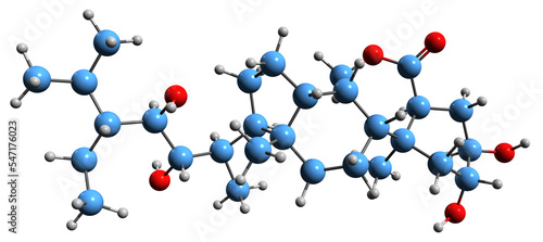 Fototapeta Naklejka Na Ścianę i Meble -   3D image of Homobrassinolide skeletal formula - molecular chemical structure of Brassinolide-ethyl isolated on white background

