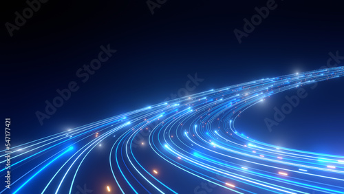 High Speed Light Streaks internet data lines photo