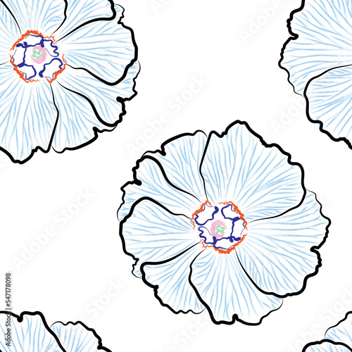 Seamless fabric of floral Line Pattern Vector, like ornament vector. Suit for package design, wallpaper, fashion print.