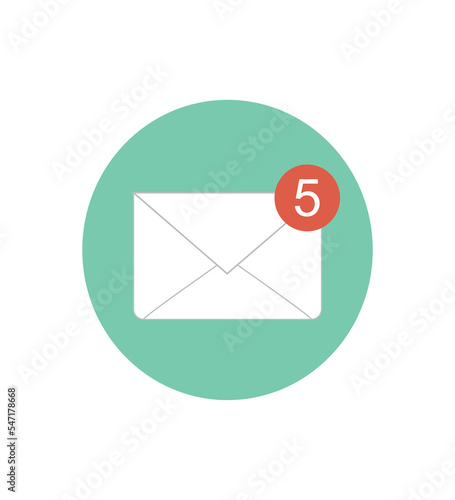 Email message concept. New message. New email icon flat. Vector Stock