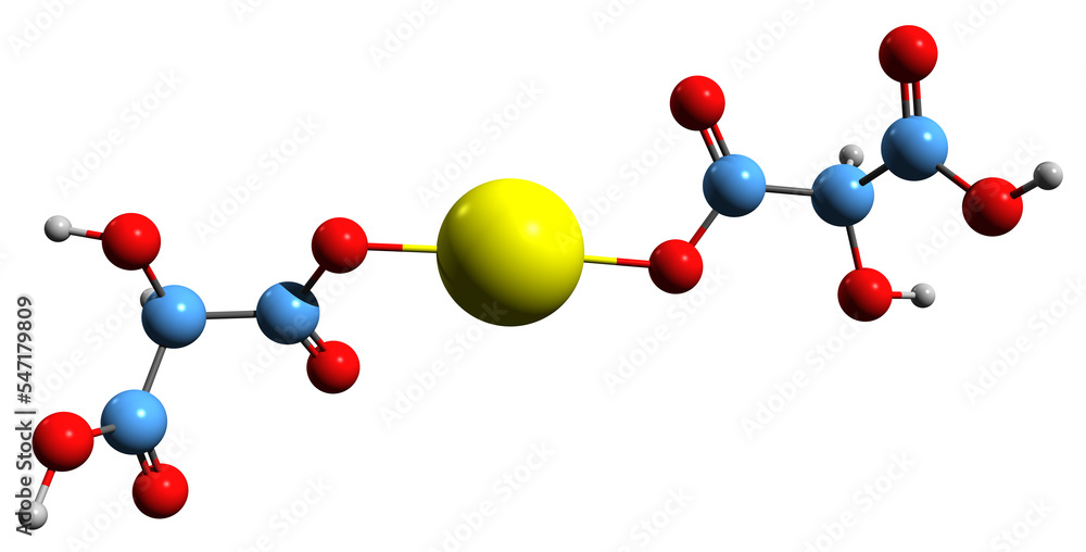3D image of Calcium malate skeletal formula - molecular chemical structure of calcium salt of malic acid isolated on white background 3D image of Calcium malate skeletal formula - molecular chemical structure of calcium salt of malic acid isolated on white background