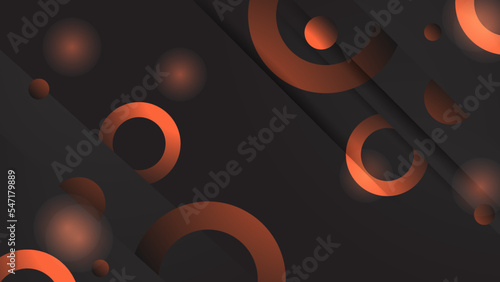 Orang black circle abstract paper style background