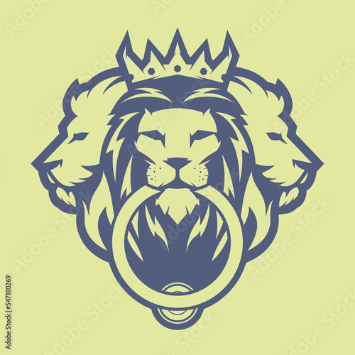 Logo illustration of three lion heads