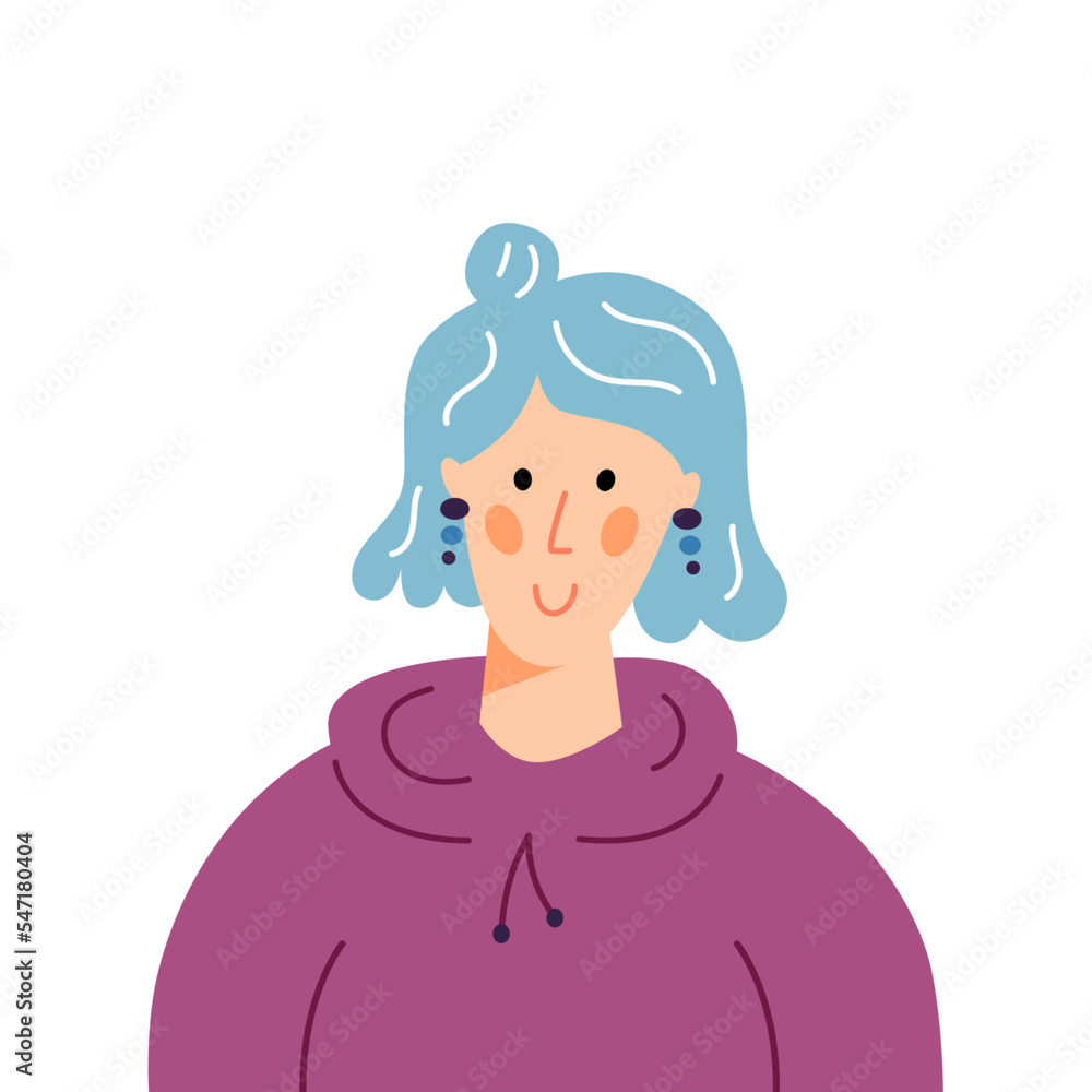 Vector flat illustration with young woman. Modern fashion female character isolated on white background. Vector flat illustration with young woman. Modern fashion female character isolated on white background.
