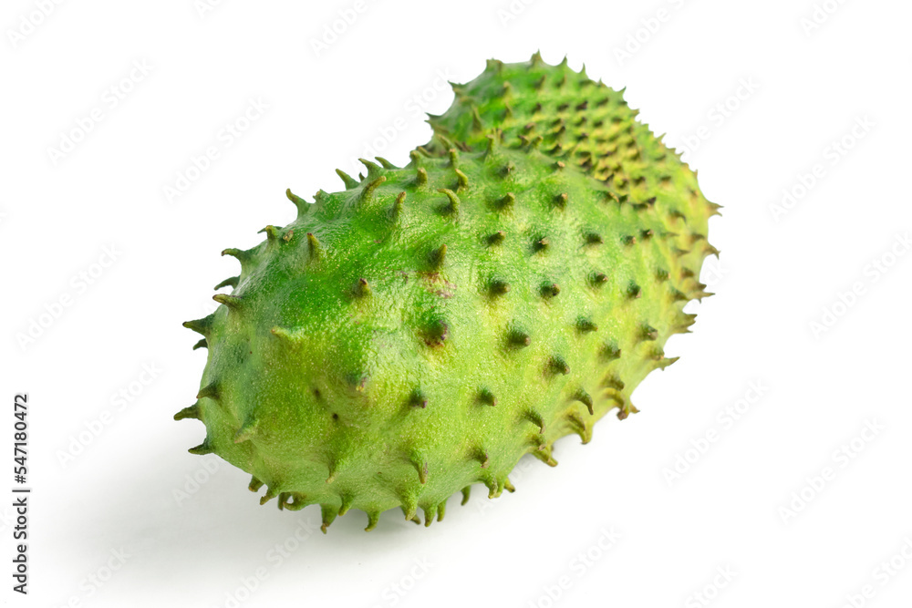 close up soursop fruit isolated on white background close up soursop fruit isolated on white background