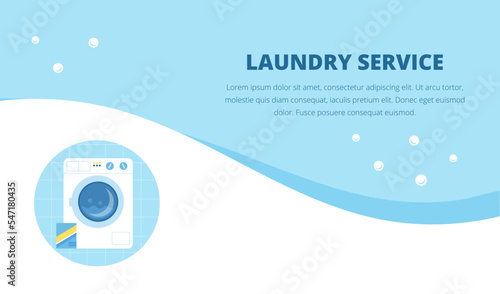 Vector illustration with laundry service banner template.