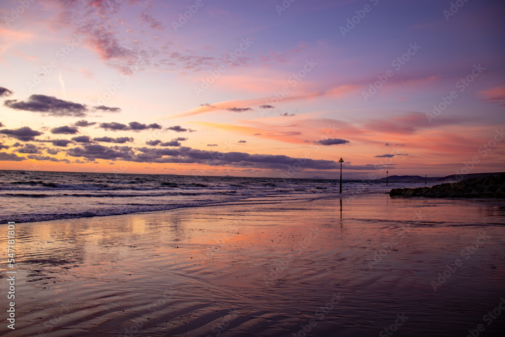 Sunset along the west coast of Wales.