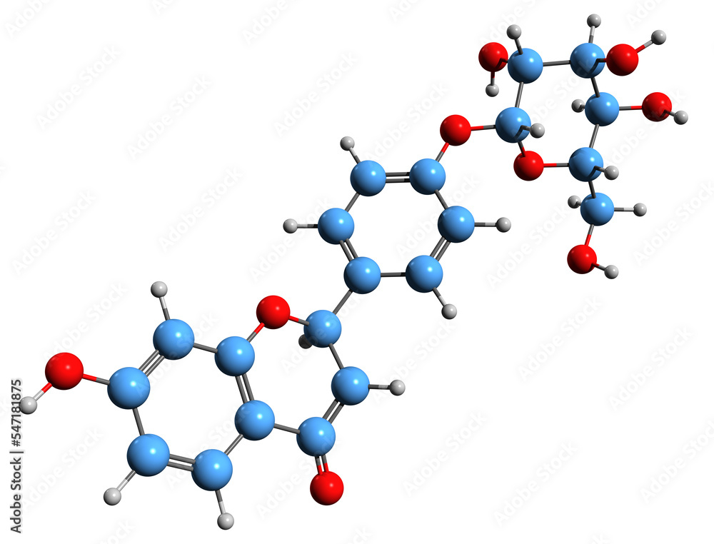3D image of Liquiritin skeletal formula - molecular chemical structure of Liquiritoside isolated on white background
3D image of Liquiritin skeletal formula - molecular chemical structure of Liquiritoside isolated on white background