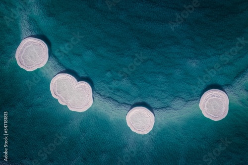Принти на полотні Aerial shot of salt formations at the dead sea