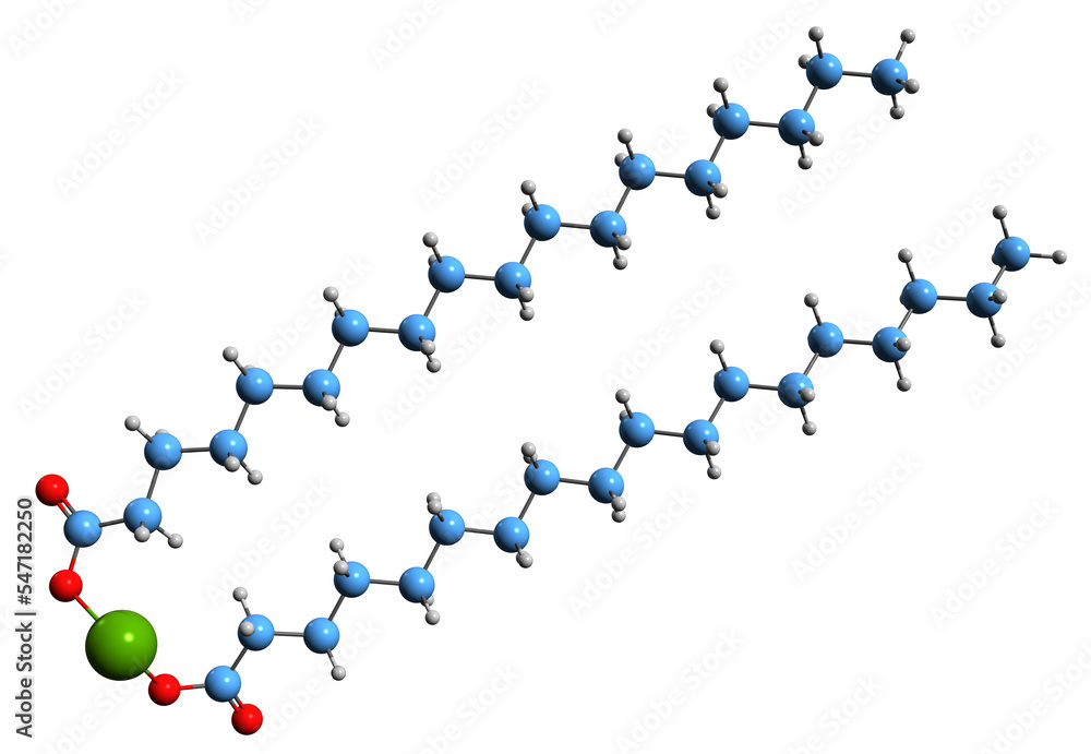 3D image of Magnesium stearate skeletal formula molecular chemical structure of Magnesium