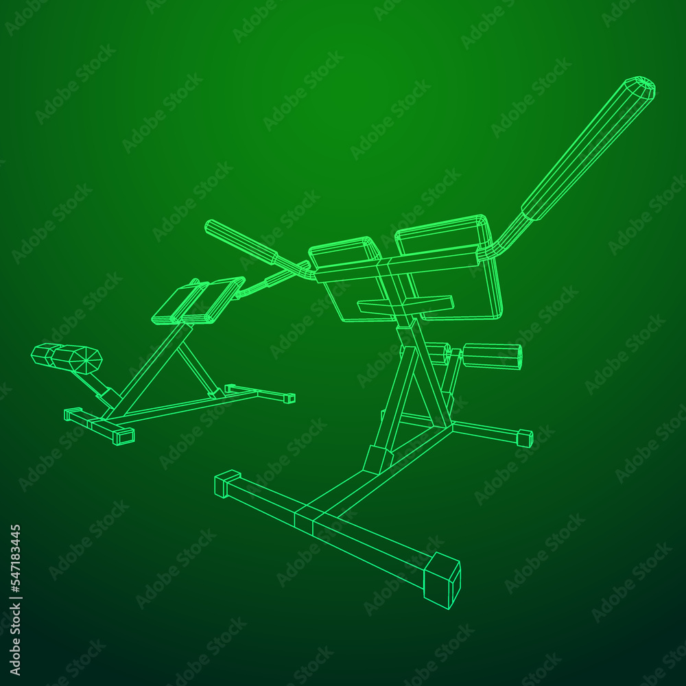 Modern exercise machine for the back and abs. Hyperextension simulator. Modern exercise machine for the back and abs. Hyperextension simulator.