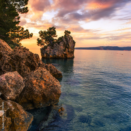 Brela - croatia resort  Makarska riviera  Dalmatia  Europe.... exclusive - this image is sold only on Adobe Stock 