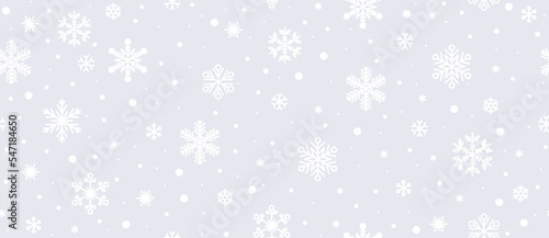 Seamless snowflakes background. Vector white snowflakes Christmas grey texture.