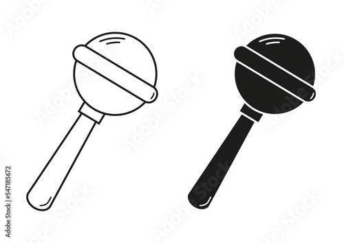 Black And White Baby Toy Icon Flat Design Vector