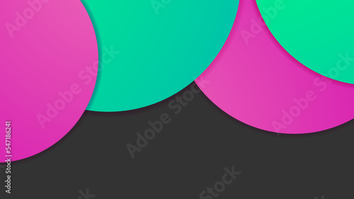 Fractal, a chain of green and pink bubbles on a black background