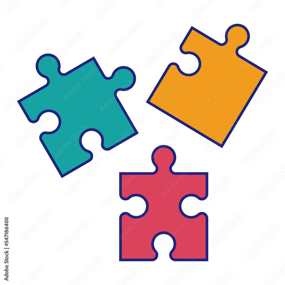 Puzzle Pieces Icon Flat Design Vector Puzzle Pieces Icon Flat Design Vector