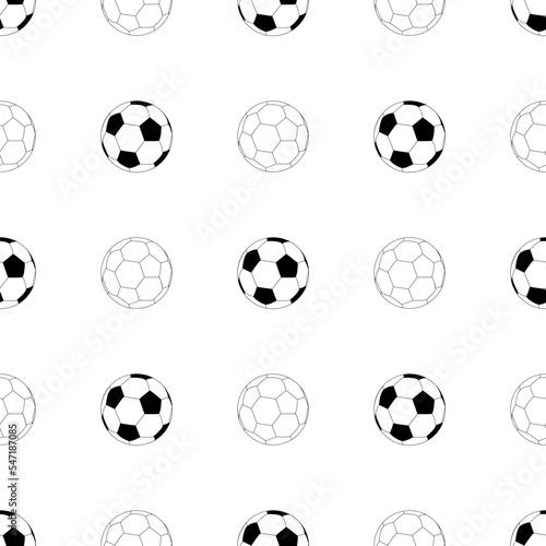 Seamless patterns from a soccer ball. Black and white. Vector illustration. eps10