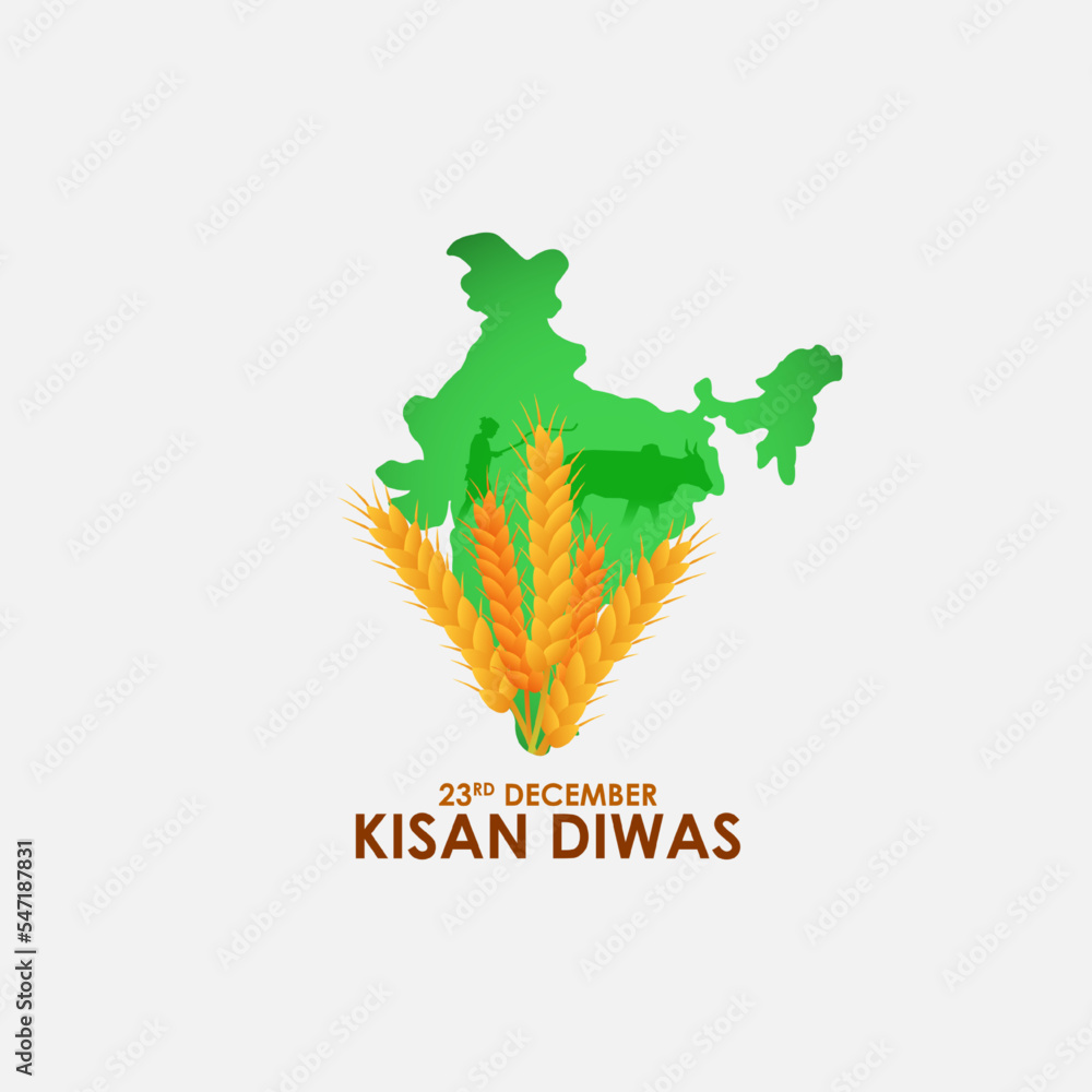 Vector illustration for India Kisan Diwas means Farmer Day Vector illustration for India Kisan Diwas means Farmer Day