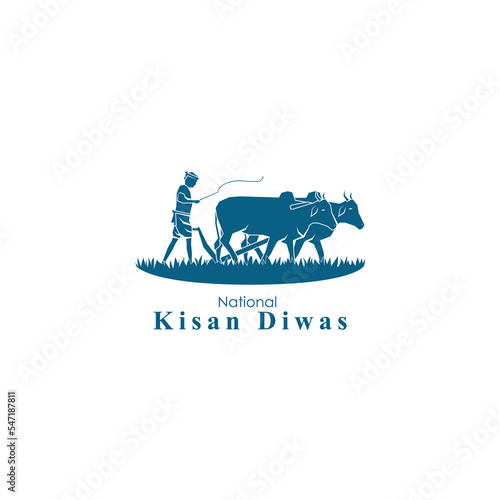 Vector illustration for India Kisan Diwas means Farmer Day