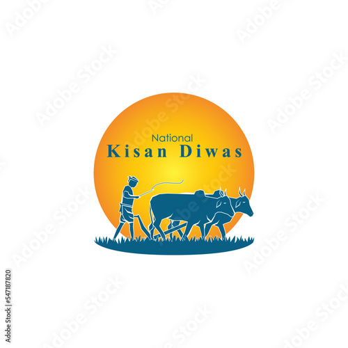 Vector illustration for India Kisan Diwas means Farmer Day