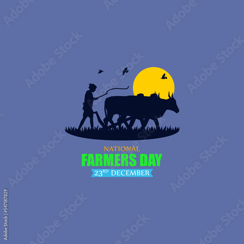 Vector illustration for India Kisan Diwas means Farmer Day