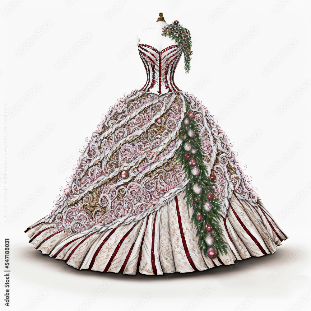 Sketch of a soft pink wedding dress on Craiyon
