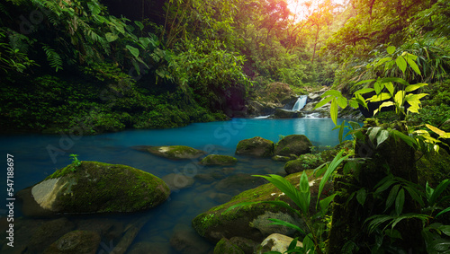 Blue water river in Costa Rica