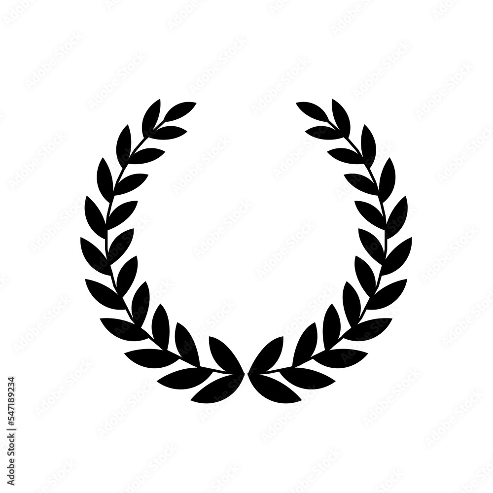 Laurel foliate vector illustration. Laurel Wreath icon. Greek and Roman olive branch award