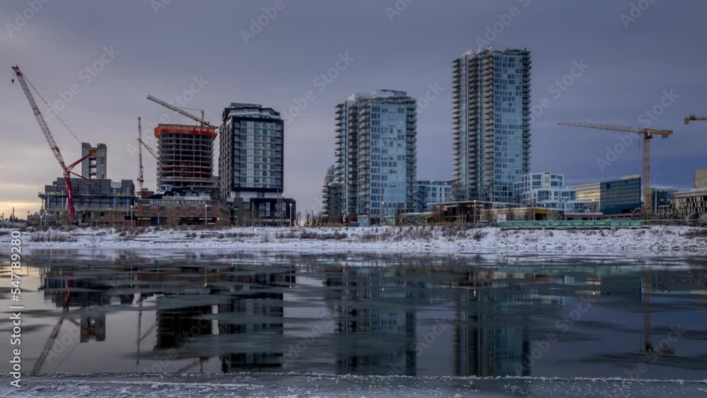 Timelapse of Calgary's skyline on a cold winter day. Timelapse of Calgary's skyline on a cold winter day.