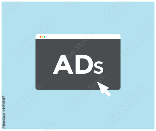 Targeted contextual ppc advertising or banner online ads concept logo design. Contextual Digital Marketing, Behavioral Targeting or Retargeting illustration vector design and illustration.
