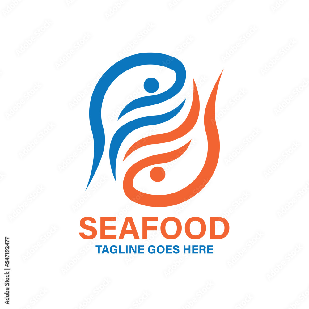 Obraz premium abstract logo design. illustration of a fish design vector
