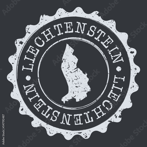 Liechtenstein Stamp Travel Passport. Design Retro Symbol Country. Old Vintage Postmark.