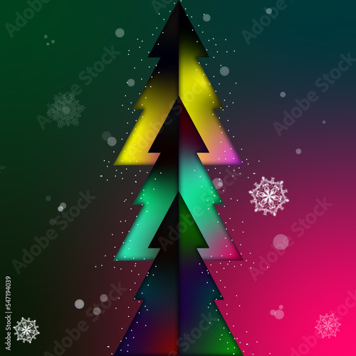 abstract christmas tree. Постер для рождественский вечеринки.