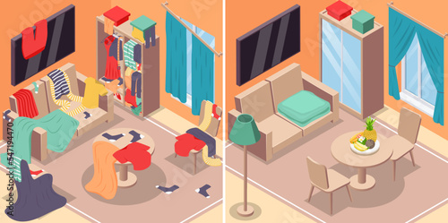 Messy Room Isometric Set