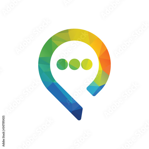 Letter P chat bubble communication logo. Bubble chat with initial letter P logo design.