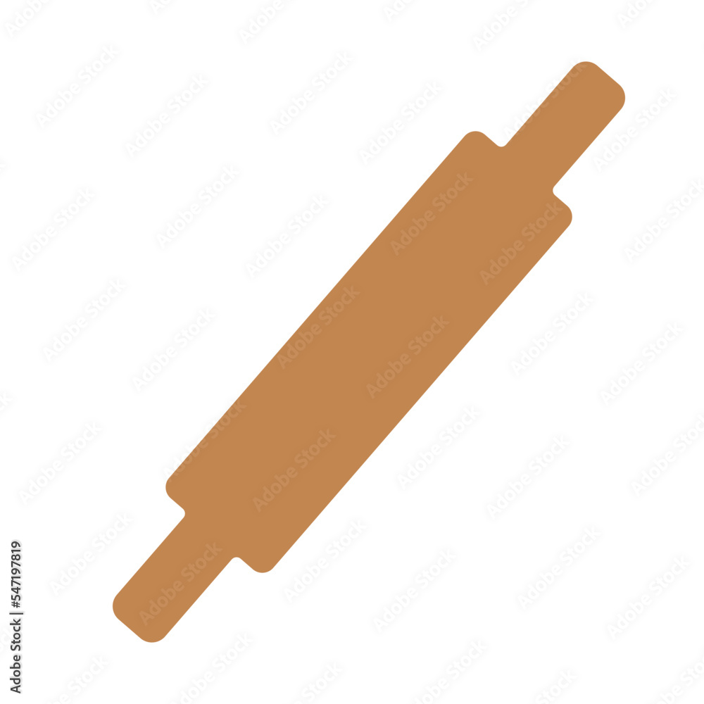 Simple flat brown wooden rollong pin kitchen utensil Simple flat brown wooden rollong pin kitchen utensil