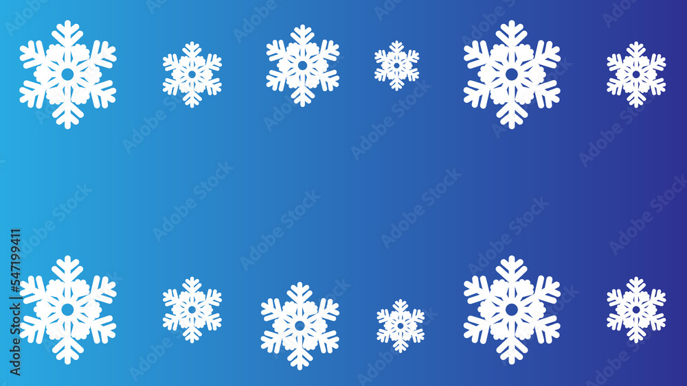 Vector Heavy Snowfall, Snowflakes in Various Shapes and Forms. Many White Cold Flakes Elements Onfestive blue Background..eps