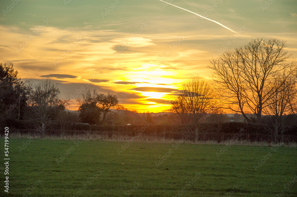 Sunset in the countryside.
