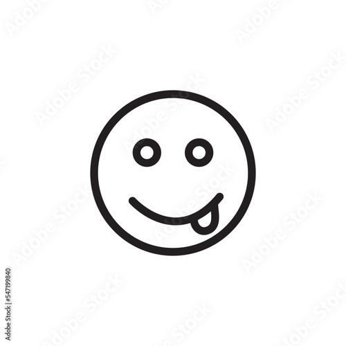 Emoticon smile flat style illustration