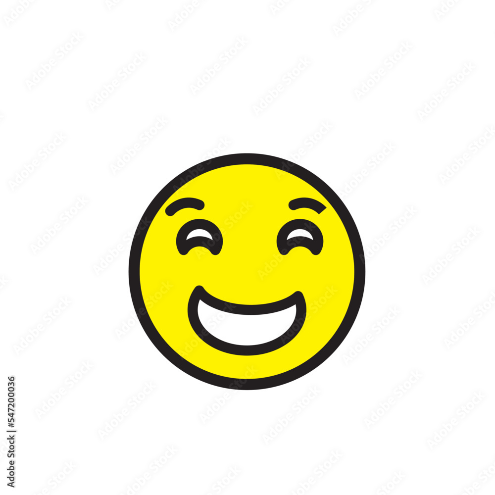 Emoticon smile flat style illustration Emoticon smile flat style illustration